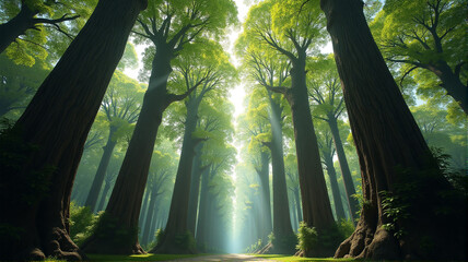 Fototapeta premium sun rays in the forest