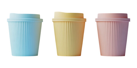 coffee cups against a transparent background for branding and packaging design projects
