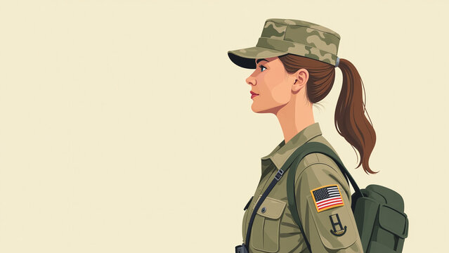 Female soldier returns after completing her military service with honor and pride.