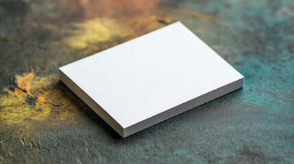 Fototapeta premium Blank white card on a flat surface, symbolizing simplicity and clarity in design.