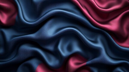 Obraz premium Luxurious satin fabric drapes in dark blue and burgundy