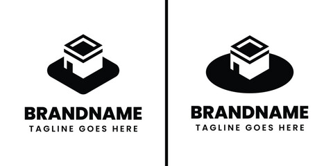Simple Kaaba Logo, for travel businesses, or brands realted to islam