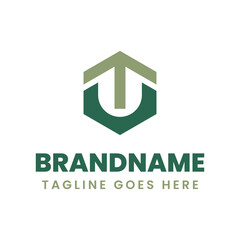 Letter U Arrow Kaaba Logo, for travel businesses, or brands realted to islam