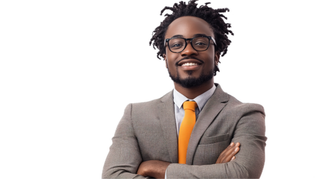 Knowledge management specialist in virtual training professional portrait in a positive office environment