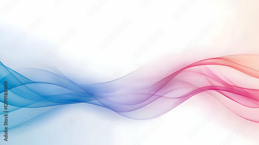 Aufkleber abstract wavy lines in shades of blue and red with subtle gradient overlay on white background