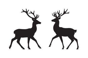 Deer Silhouette Illustration for Wildlife and Nature Design
