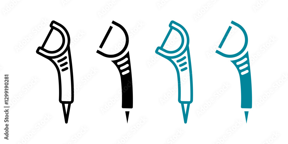 Poster floss icon set. for mobile concept and web design on white background