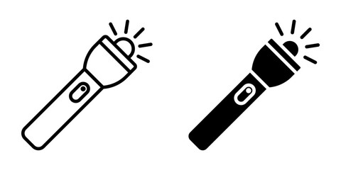 Flashlight icons set. for mobile concept and web design on white background