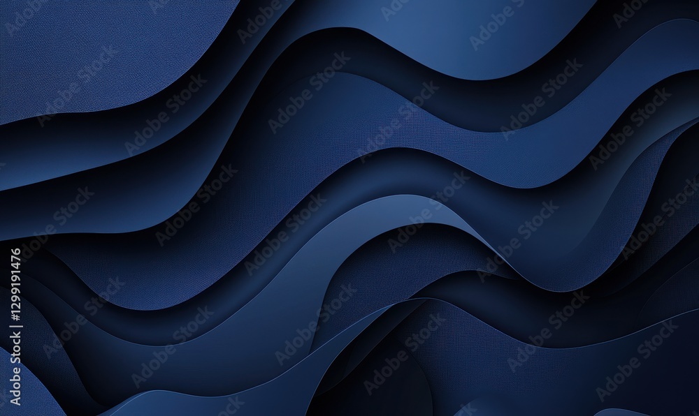 Aufkleber abstract dark blue waves background with layered paper texture for modern design projects and creati