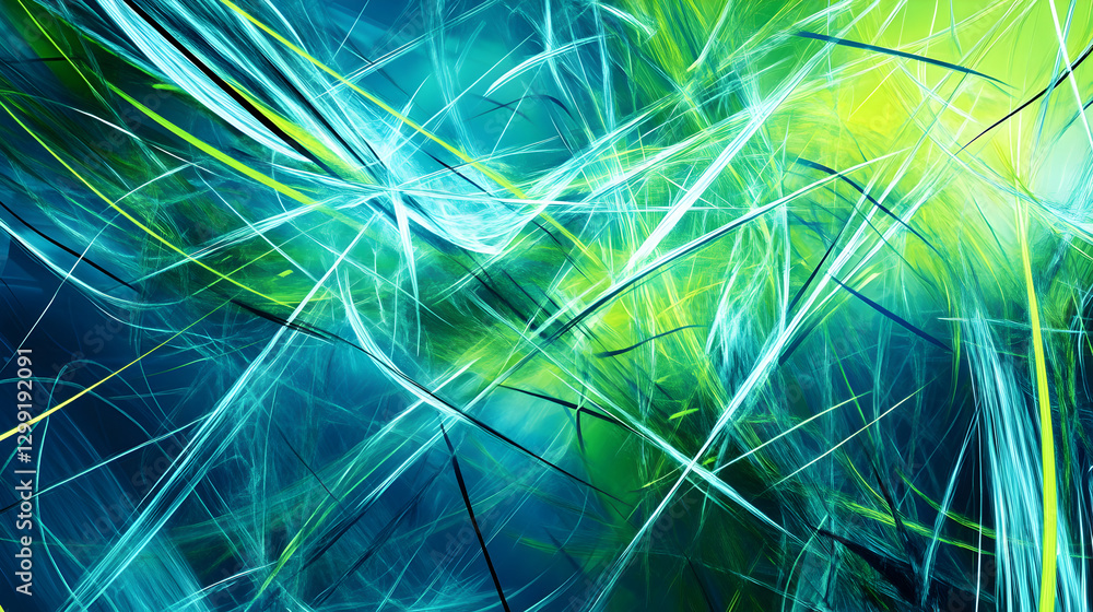 Poster energetic abstract background with intertwining light streaks and colors
