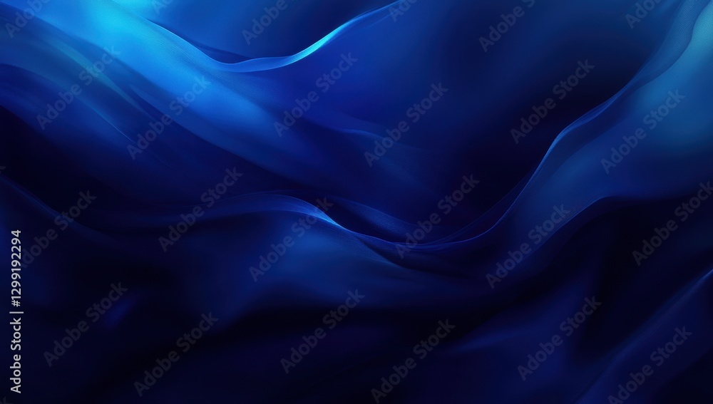 Poster abstract deep blue waves background with flowing textures and soft gradients for artistic and contem