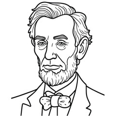 Abraham Lincoln Line art, the 16th president of the United States