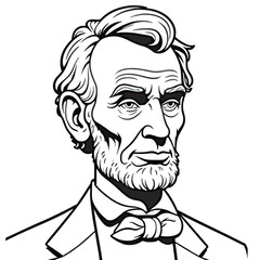 Abraham Lincoln Line art, the 16th president of the United States