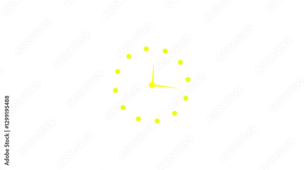 Poster abstract clock icon animation. digital and analog clock 24 hours isolated on white background.