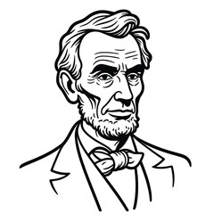 Abraham Lincoln Line art, the 16th president of the United States