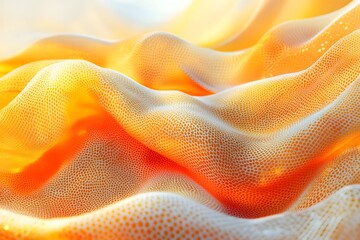 Vibrant 3D abstract background in Ray Flower yellow, featuring fluid, luminous textures and soft waves. Ideal for branding, modern design, digital art, or creative web and print materials