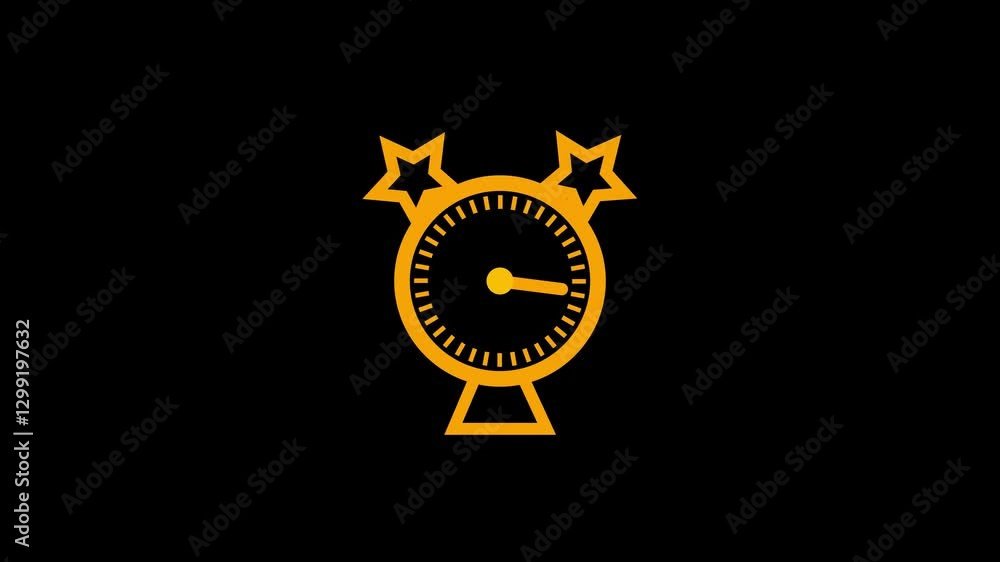 Poster clock icon flat style and 24 hours timer clock animation.