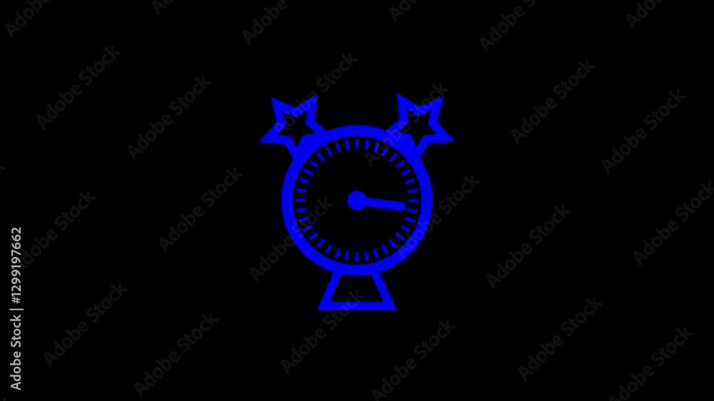 Poster clock icon flat style and 24 hours timer clock animation.