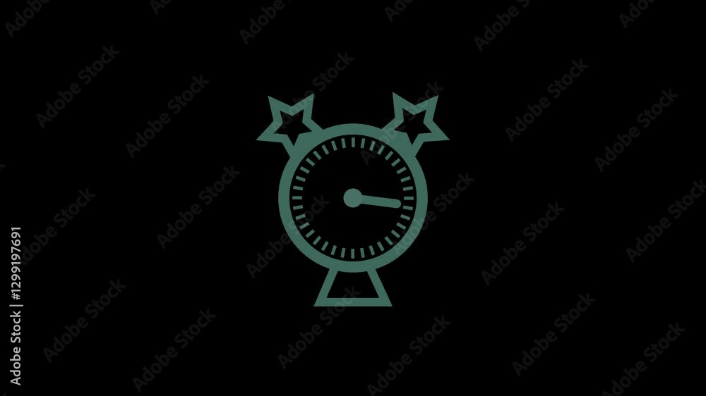 Aufkleber animated analog clock isolated on black background. realistic timelapse.