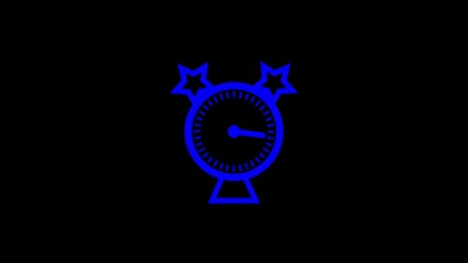 Clock icon flat style and 24 hours timer clock animation.