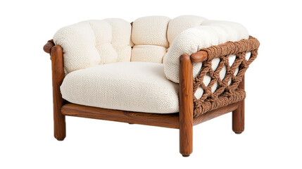 Bohemian style armchair in cozy design home interior furniture showcase warm ambiance artistic viewpoint