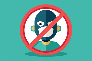 A sign clearly states that entry is prohibited without a face mask, promoting health safety measures, No face mask no entry Customizable Disproportionate Illustration