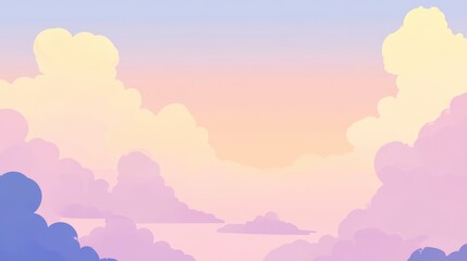 Pastel Sunset Cloudscape: A Soft and Dreamy Sky View