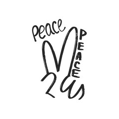 Graffiti spray paint element hand gesture pacific peace symbol