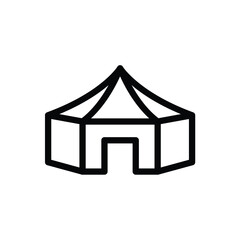 Polygonal-tent icon. Simple vector sign.