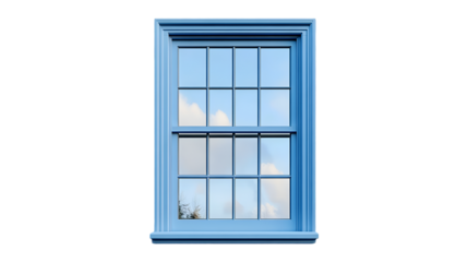Blue Window Pane Sky View Home Decor,