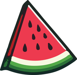 Watermelon vector art illustration. Watermelon vector icon.
