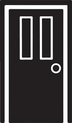 Simple Vector Illustration of a Classic Door.A clean, bold graphic of a classic exterior door.