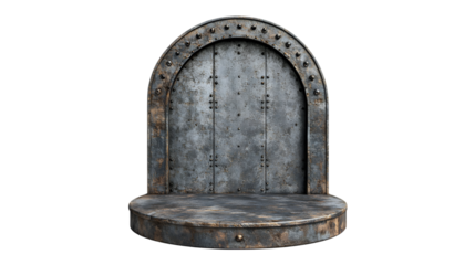 Rustic Metal Display Stand Arch Door Background