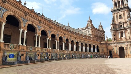 View of Plaza de Espana, Seville, Andalusia, Spain