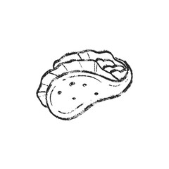 Rock n roll icon elements hand drawn doodle crayon pencil chalk tattoo sticker