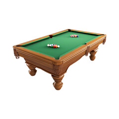 Classic wooden pool table ready for a game colorful billiard balls exciting leisure activity