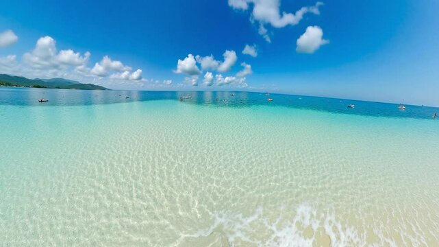 A pristine tropical beach. Texture environment map for lighting and reflection - 360 loop video