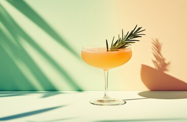 Peach cocktail, summer, sunlight, shadows, refreshment