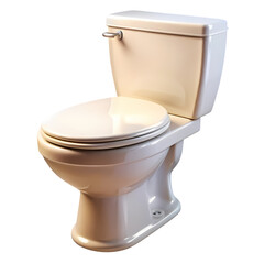 Beige Two-Piece Toilet | Bathroom Fixture isolated on transparent background