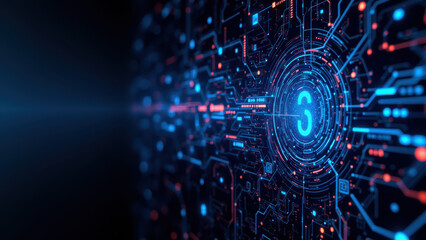 Obraz premium Futuristic digital infrastructure with vibrant colors.