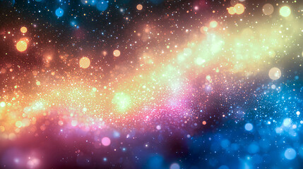 Colorful cosmic explosion highlighting the beauty of a vast galaxy filled with sparkling stars and nebulous formations in a stunning array of hues