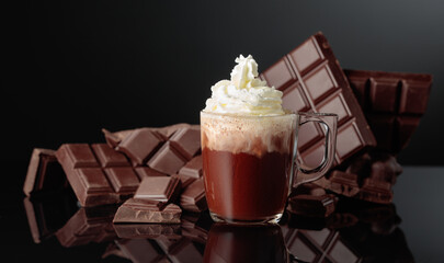 Hot chocolate with whipped cream.