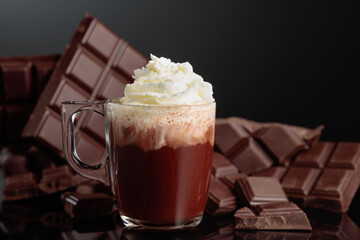 Hot chocolate with whipped cream.