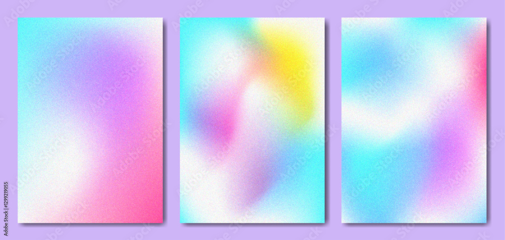 Poster gradient blur color textured background set.