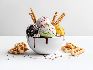 ice cream dessert in a bowl