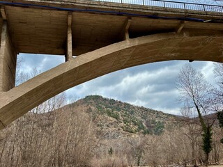 bridge over the river in the mountains