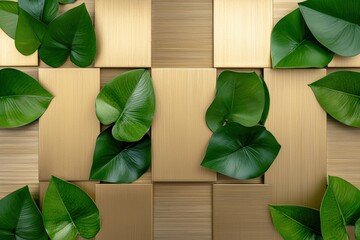 A sustainable biophilic home with golden kinetic facade panels, adapting to changing light conditions