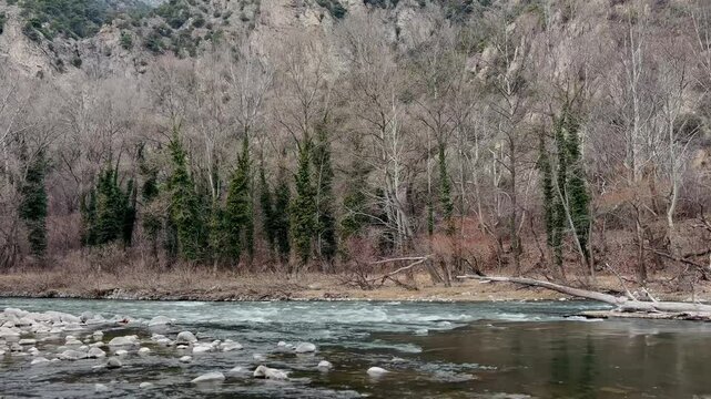 struma river in the mountains in Bulgaria
