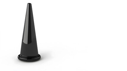 Sleek Black Cone Shape 3D Render Abstract Minimalist Design