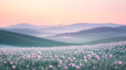 pink flowers in the mountains
